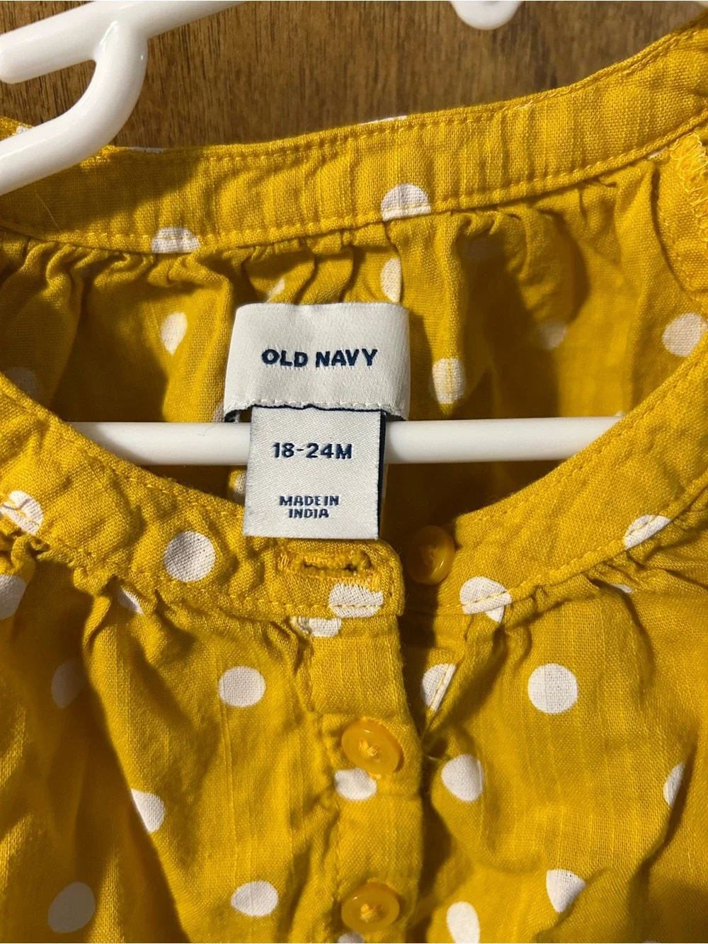 Girls' Yellow Polka Dot Short Sleeve Top